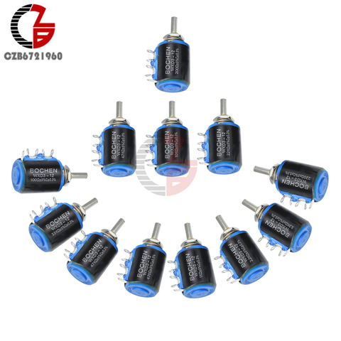 WXD3-12-1W Potentiometer Switch 100 200 220 470 1K 2.2K 3.3K 4.7K 10K 22K 33K 47K ohm WXD3 12 1W Wireround Knob Switch ► Photo 1/6