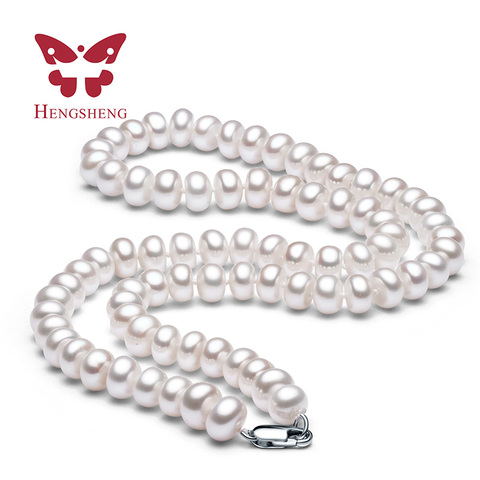White Natural Freshwater Pearl Necklace For Women 8-9mm Necklace Beads Jewelry 40cm/45cm/50cm Length Necklace Fashion Jewelry ► Photo 1/5