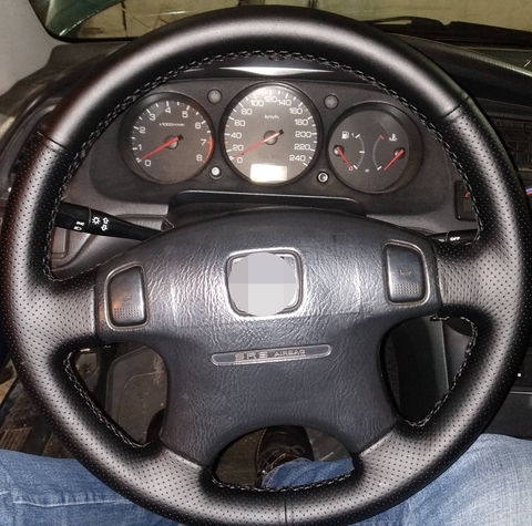 Black Artificial Leather Car Steering Wheel Cover for Honda CRV CR-V 1997-2001 Accord 6 1998-2002 Odyssey 1998-2001 Prelude ► Photo 1/6