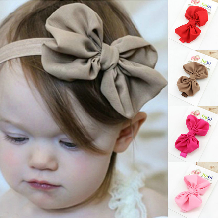 Fashion Baby Girl Headband Ribbon Elastic Headdress Kid Hair Band Newborn Bow 