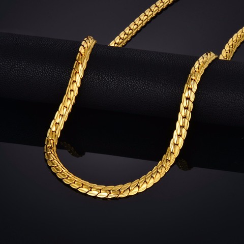 Brand Punk Gold Snake Chain Necklace Jewelry, Wholesale Gold Chain For Men Gold Color, Mens Jewelry Chain 29