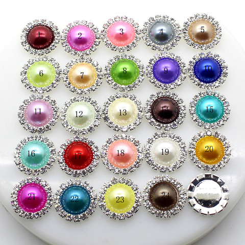 ZMASEY 10pcs/Lot 15mm Pearl Wedding Diamond buttons Factor Outlets Rhinestones buttons DIY Hair Accessory Decorative button ► Photo 1/6