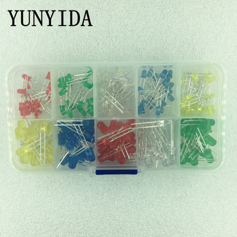 200PCS/Lot 3MM 5MM Led Kit With Box Mixed Color Red Green Yellow Blue White Light Emitting Diode Assortment 20PCS Each New ► Photo 1/1