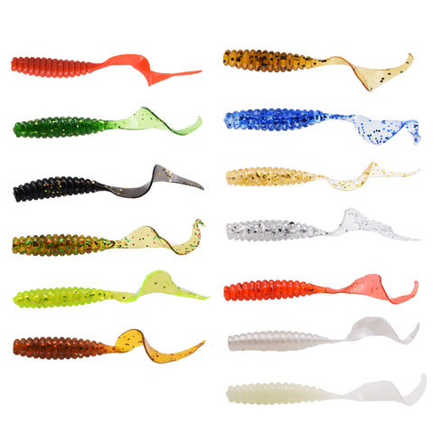 6cm 20pcs grub lure bait soft rubber silica worm lure fishing tackle for seewater and freshwater ► Photo 1/6