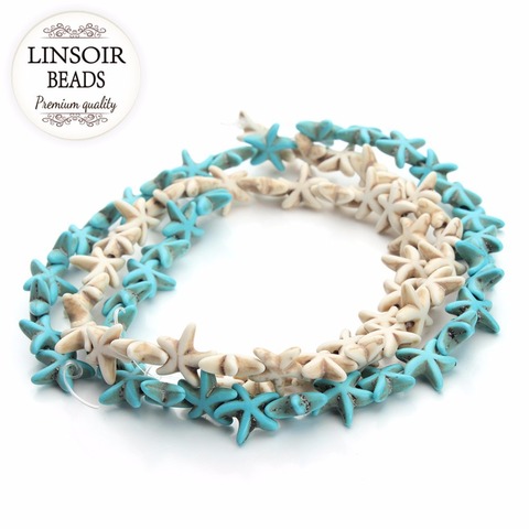 Linsoir Approx.38pcs/Strand 13x13mm Starfish Shape Turquoises Beads Loose Spacer Beads Seed Beads for DIY Jewelry Making ► Photo 1/6