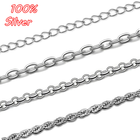 1Meter/lot 100% Authentic S925 Sterling Silver Chain Necklace Fashion Accessories Fit Men Women Pendant Jewelry Make Wholesale ► Photo 1/5