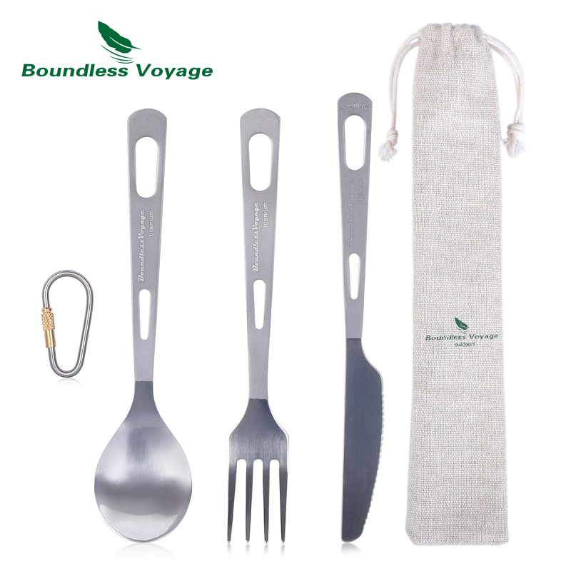 Boundless Voyage Tableware Set Ultralight Titanium Cutlery Outdoor Camping 