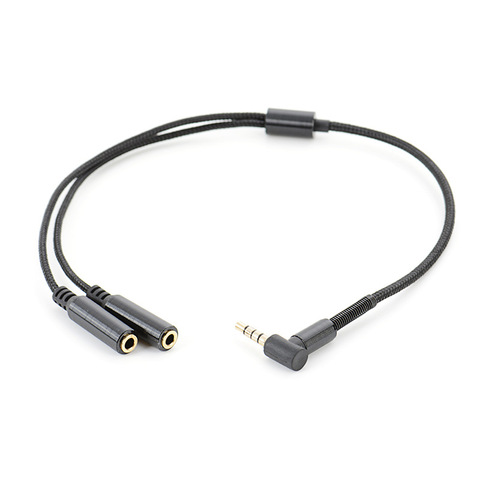 3.5mm Audio Stereo Y Splitter Cable 90 Degree Right Angle 3.5mm Male to 2 Female Jack Headphone Splitter Adapter SinLoon for Tab ► Photo 1/3