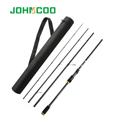JOHNCOO Spinning Rod with Case Light weight Rod Fast Action 5-20g Casting Fishing Rod Carbon Travel Rod 4 Sections jig Rod ► Photo 1/6
