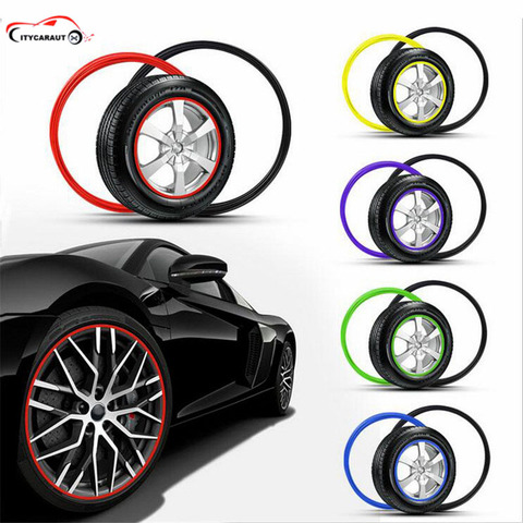 FREE SHIPPING about 8m for Car Wheel Hub Rim Edge Protector Ring Tire Guard Sticker Line Rubber Strip ► Photo 1/6