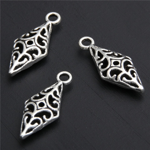 30pcs Zinc Alloy  Silver Color Metal Rhombus Charms Pendants For DIY Jewelry Accessories A2829 ► Photo 1/4
