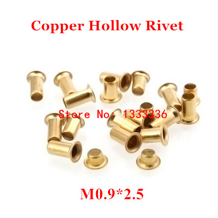 1000pcs M0.9*2.5 Copper Hollow Rivet 0.9mm Double-sided circuit board PCB vias nails / copper corn ► Photo 1/1
