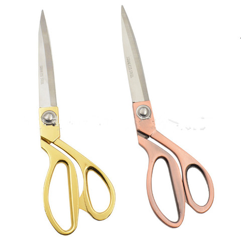 8 inch Golden Handle Stainless Steel Tailor Sewing Scissors Sharp Blade Dressmaking Fabric Craft Cutting Textile Clothes Shears ► Photo 1/6