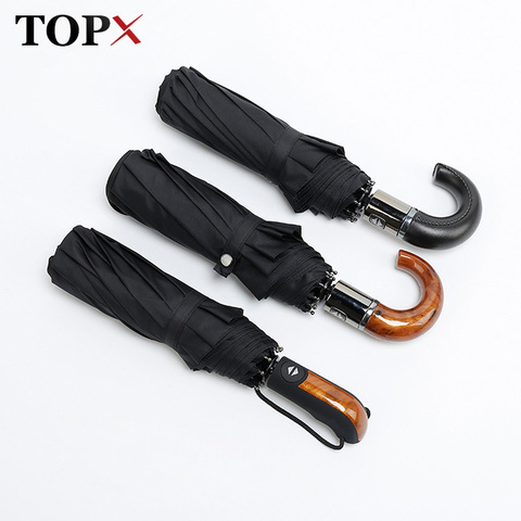Classic English style Umbrella Men Automatic Strong Wind Resistant 3 Folding 