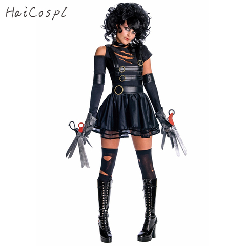 Movie Edward Scissorhands Cosplay Costumes for Adult Women Halloween Party Disguise Female Fancy Dress Role Play Games Wear ► Photo 1/6