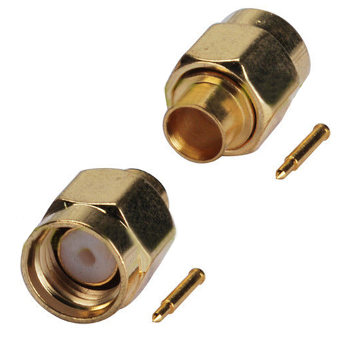 10x SMA male plug solder RF Coax connector for semi-rigid RG402 0.141 inch cable Gold ► Photo 1/1