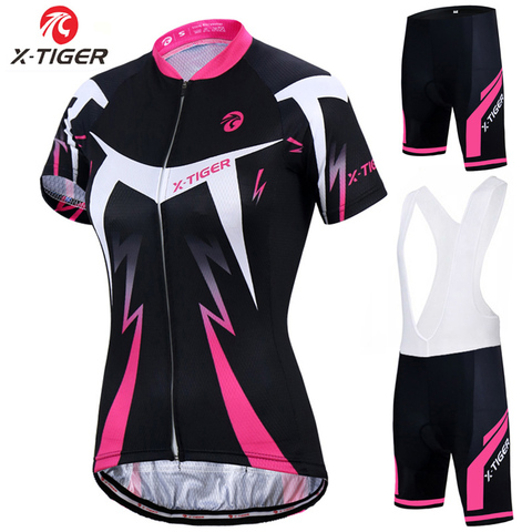 X-Tiger Women's Cycling Jersey Set Summer Anti-UV Cycling Bicycle Clothing Quick-Dry Mountain Female Bike Clothes Cycling Set ► Photo 1/6