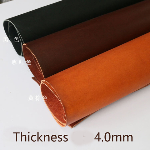 4.0mm Thickness Waxed Veg Tanned Leather Handmade DIY First Layer Leather Piece Finished Full Grain Leather Material Drum ► Photo 1/6