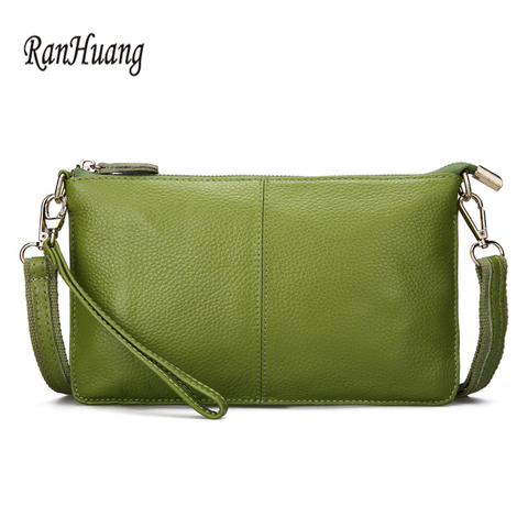 RanHuang Women Genuine Leather Day Clutches Candy Color Bags Women's Fashion Crossbody Bags Small Clutch Bags ► Photo 1/6