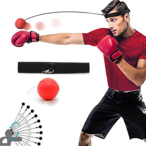 Boxing Reflex Ball Bouncy Fight Speed Ball Level Boxing Ball with Headband Portable Training and Fitness Exercise Equipment ► Photo 1/6
