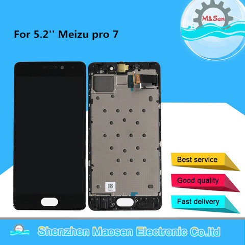 5.2'' Tested M&Sen For Meizu Pro 7 M792H M792Q AMOLED LCD Display Screen With Frame+Touch Panel Digitizer For Meizu Pro7 Frame ► Photo 1/6