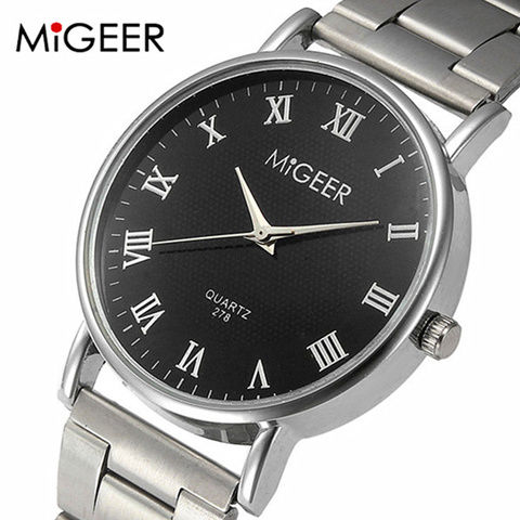New MIGEER Watches men Luxury Designer Stainless Steel Quartz Watch Women Elegant Analog Wristwatch Bracelet Relojes Masculino ► Photo 1/4