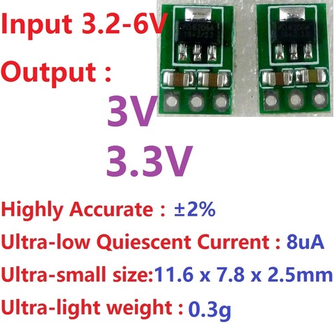 2x 3.3-6V to 3V 3.3V DC-DC Converter Step-Down Power Supply Buck LDO Module Voltage regulator Board ► Photo 1/6