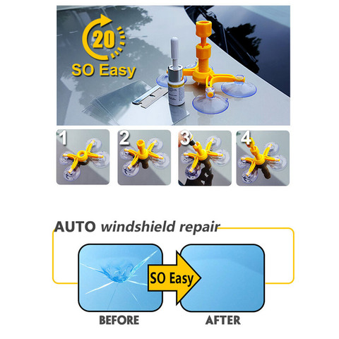 DIY Car Windshield Repair Tool Auto window Glass Windscreen Repair Kit restore crack split or scratch dent for car or home glass ► Photo 1/6