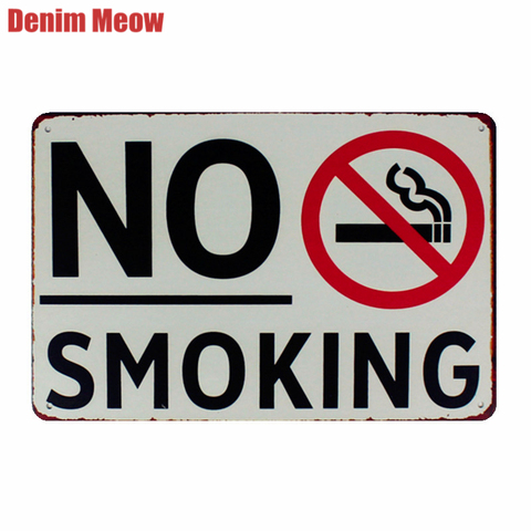 NO SMOKING Vintage Metal Tin Signs Art Posters Wall Stickers for Club Bar Home Decor Warning Sign Decorative Plates Gift N167 ► Photo 1/3