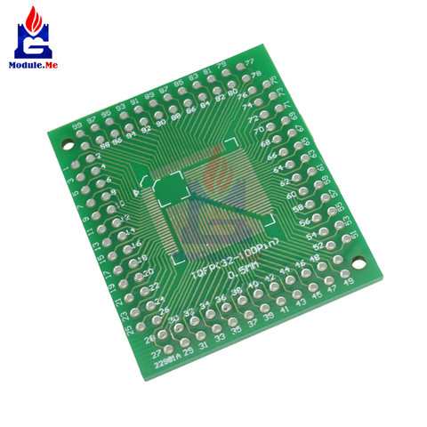 2Pcs QFP/TQFP/LQFP/FQFP 32/44/64/80/100 To DIP Adapter PCB Board Converter ► Photo 1/1