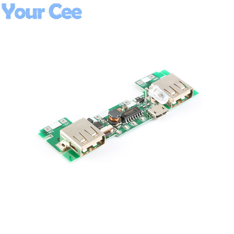 2 USB 5V 2A Mobile Power Bank Charger Module Lithium Li-ion 18650 Battery Charging Board LED Indicator New Version ► Photo 1/6