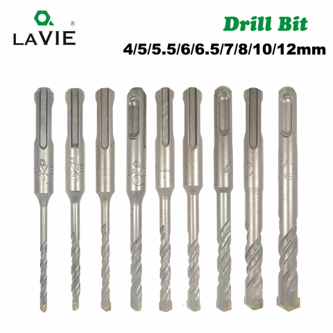 LAVIE 9pcs Electric Hammer SDS Plus Drill Bits Set 110mm Concrete Wall Brick Block Masonry Hole Saw Drilling 4mm 5mm 6mm 017 ► Photo 1/4