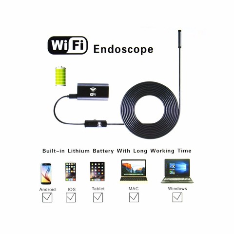 Mini 1M/2M/5M 8mm Endoscope Wifi Wireless for iOS Android Borescope HD 720P 2.0MP 6LED Tube IP67 Waterproof Inspection Camer ► Photo 1/5