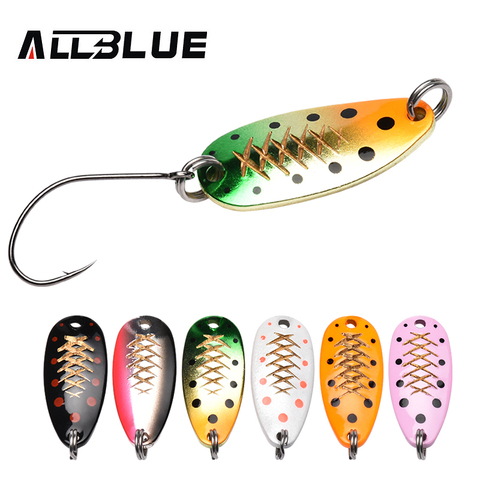 ALLBLUE 4g 26mm Trout Spoon Lure 2pcs/lot Metal Bait MOMO Fishing Lure Copper Material Freshwater Fishing Tackle Isca Artificial ► Photo 1/6