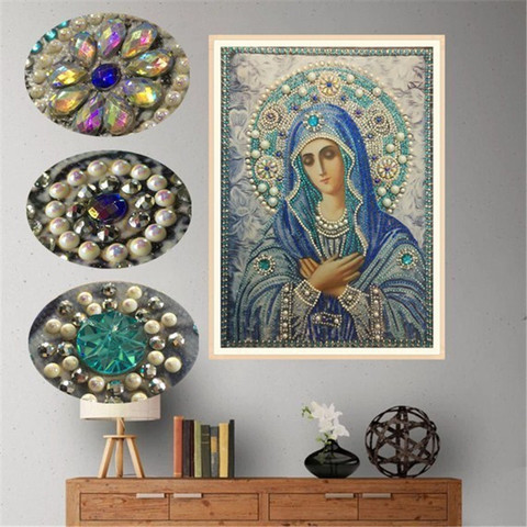 Special Shaped Round Crystal Drill 5D DIY  Diamond Painting Embroidery Icon Religion Rhinestones Cross Stitch Gift Decor ► Photo 1/6