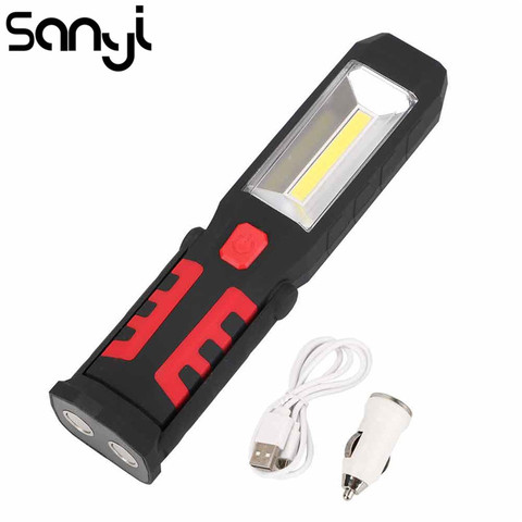 SANYI LED Work Lamp USB Rechargeable Inspection Flashlight 3 Modes Magnetic Hook Emergency Torch Lantern For Working,Repairing ► Photo 1/6