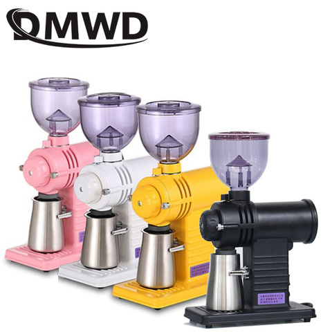 DMWD Electric Coffee grinder Coffee mill machine stainless steel box Flat Wheel Coffee Bean Grinding machine 220V Red/Black ► Photo 1/4