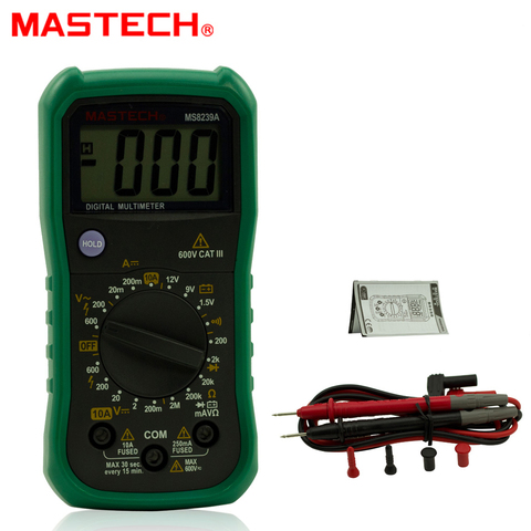 MASTECH MS8239A Mini Digital Multimeter AC/DC Voltmeter DC Ammeter Ohmmeter w/ Battery Tester ► Photo 1/6