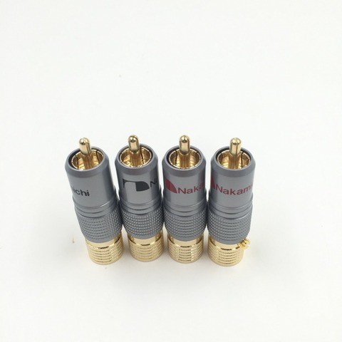 6pcs NAKAMICHI 10mm Gold Plated RCA Plug Locking Non Solder Plug RCA Coaxial Connector Socket Adapter factory High Quality ► Photo 1/5