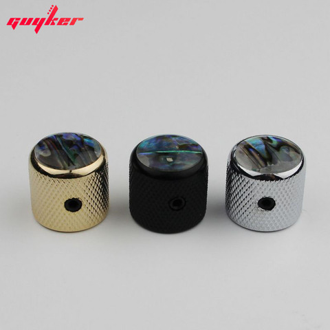 1 PCS ABALONE Guitar Knobs Electric Bass Potentiometer Cap Chrome/Black ► Photo 1/6