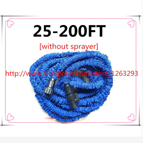 Magic flexible hose expandable 25FT-200FT Garden hose reels Water valve blue watering water hose connector[without sprayer] ► Photo 1/4