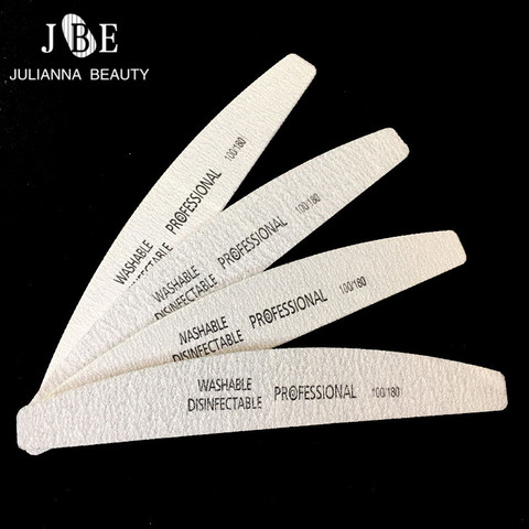 4Pcs/Lot Professional Nail File 100/180 Buffer Block Curve Banana For Manicure UV Gel Varnish File Sandpaper Tool Necok ► Photo 1/6