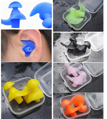 1 Pair Swimming Earplugs Silicone Waterproof Diving Ear Plugs for Water Sports