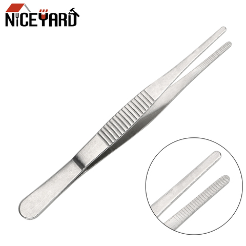 12.5CM Stainless Steel Toothed Tweezer Straight Tweezer Home Medical Garden Kitchen BBQ Tool Long Barbecue Food Tong ► Photo 1/6