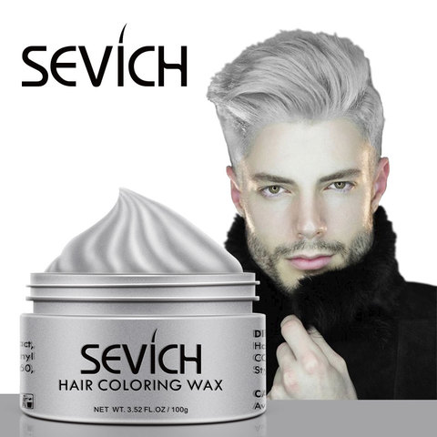 Sevich Temporary Hair Color Wax Men Diy Mud One-time Molding Paste Dye Cream Hair Gel for Hair Coloring Styling Silver Grey 120g ► Photo 1/6