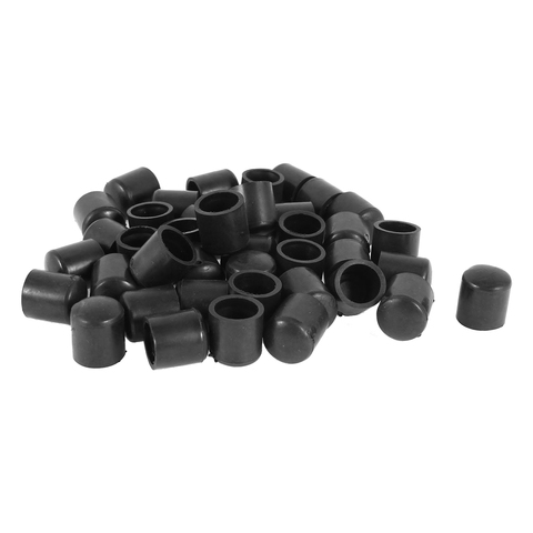 Hot Sale Rubber caps 40-piece black rubber tube ends 10mm round Tube Insert Furniture Leg Plug Caps Protector ► Photo 1/3