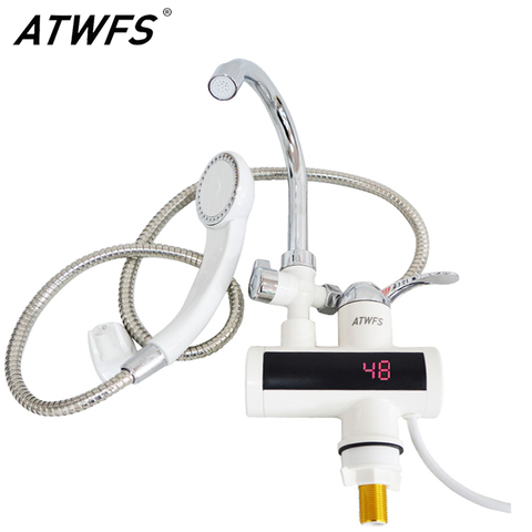 ATWFS Instant Water Heater Faucet Shower Pool Heater Kitchen Portable Electric Tankless Water Heater Hot Water Tap 220v 3000w ► Photo 1/6