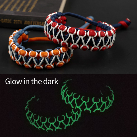 Adjustable Survival Emergency Glow in the Dark 550 Paracord Bracelet Parachute Cord Bracelet Wristband Camping Hiking Hand-made ► Photo 1/6