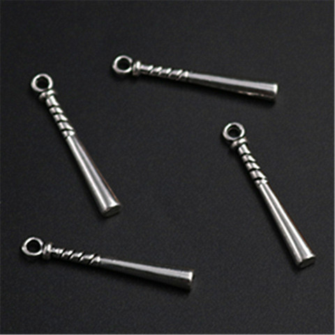 WKOUD 20pcs Silver Color baseball bat charm alloy pendant bracelet necklace DIY metal sports jewelry makings A1233 ► Photo 1/3