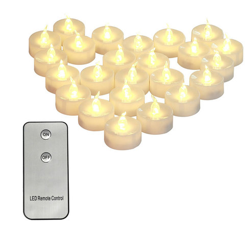 4 pieces Remote Battery Candles,Flameless Flickering Yellow vela led,Fake Tealights velas perfumadas For Wedding ► Photo 1/6
